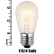 S14 Transparent Clear, 11 Watt Replacement Bulbs