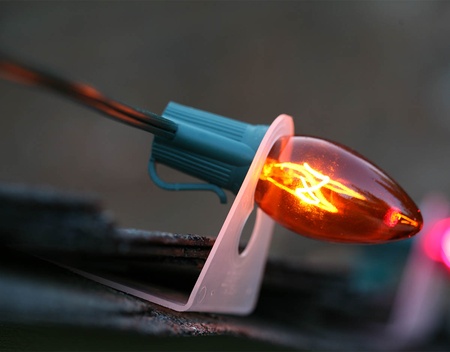 use a shingle tab to hang C9 Christmas lights