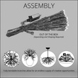 24" Silver Starburst Lighted Branches, RGB LED Lights, 1 pc