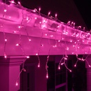 Purple Halloween Icicle Lights, White Wire 