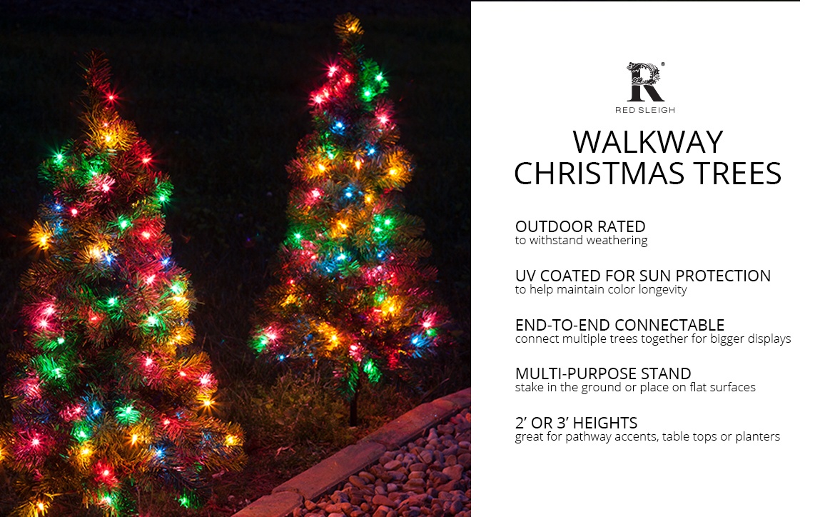 walkway christmas tree pathway lights