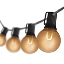 G50 Warm White FlexFilament&reg LED Shatterproof Globe String Lights, E17 Base, Black Wire