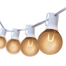 G50 Warm White FlexFilament&reg LED Shatterproof Globe String Lights, E12 Base, White Wire