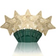 20 Warm White Battery Operated Star LED Lights, Green Wire
