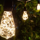 ST64 Warm White Suspended LEDimagine<sup>TM</sup> Patio String Lights, Commercial Black Wire
