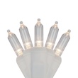 50 T5 Warm White LED Christmas Tree Lights, 4" Spacing, White Wire