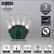 50 T5 Warm White LED Christmas Tree Lights, 4" Spacing