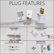 6" x 15' Column Wrap - 150 Clear Lights - White Wire