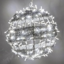 Cool White LED Commercial Christmas Light Ball With Tinsel Swirl