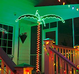 Rope Light Palm Deck