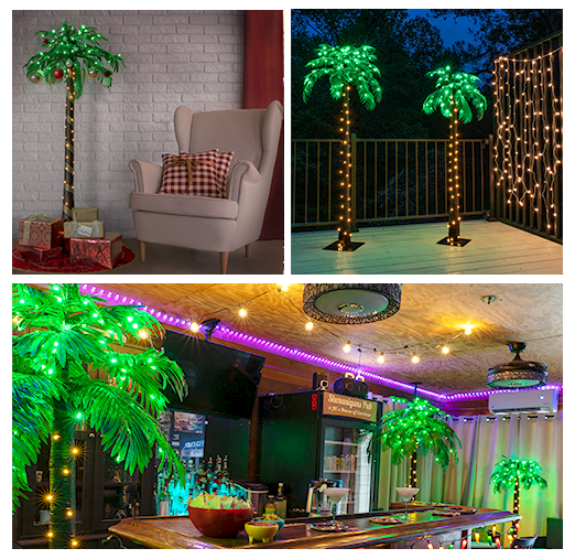 Straight Palm Tree Lighted LED Tree